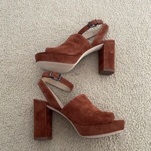 New Via Spiga Brown Suede Heel